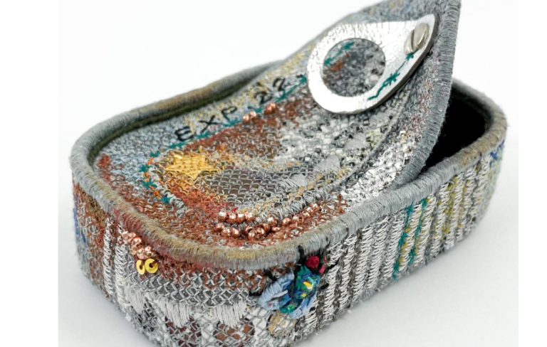 Sardine can Embroidered by Alicja Koslowska