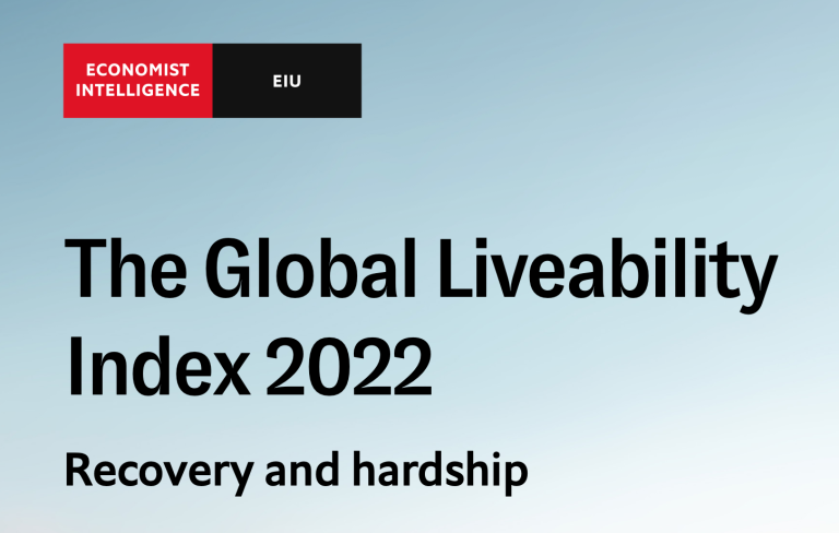 The Global Liveability Index 2022, Recovery and hardship; Source: © The Economist Intelligence Unit Limited 2022