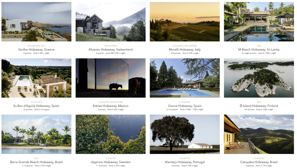 On the company's website you will find a wide range of stylish eco-retreats in beautiful remote destinations, such as Alvaneu in Switzerland, Sri Lanka, Finland, Brazil, Chile or Norway - just to name a few.